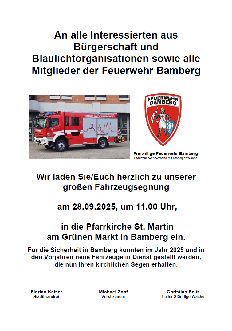 Große Fahrzeugsegnung am 28.09.2025